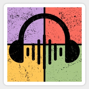 Music Lover's Pop Art Design - Retro Headphones Magnet